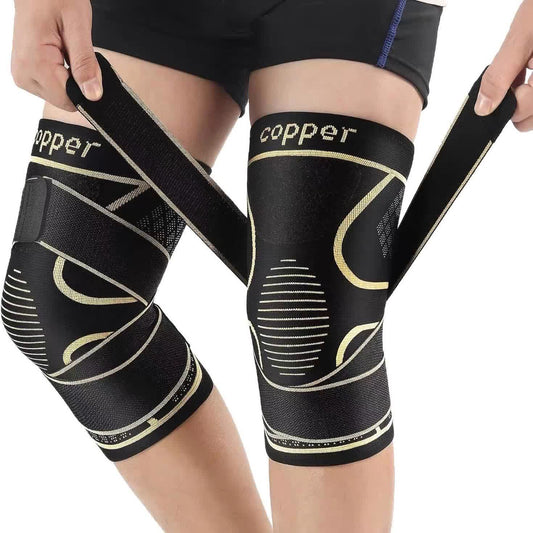 Kupferstrick-Kompressions-Kniebandage - Schwarz - 2XL - image 0
