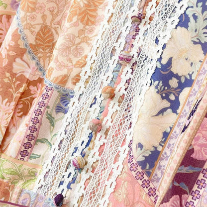 Vintage Patchwork Blumen Midikleid - image 4
