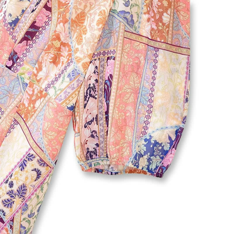Vintage Patchwork Blumen Midikleid - image 2