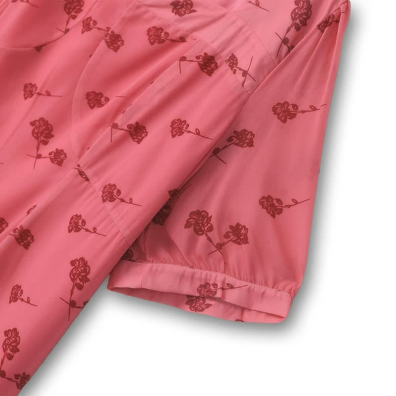 Vintage-Midikleid mit Blumenmuster und eckigem Ausschnitt - image 2