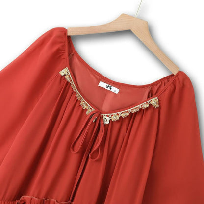 Boho-Maxikleid mit Spitzenbesatz - image 1