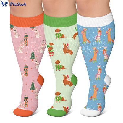 Weihnachts-Kompressionsstrümpfe in Übergröße für Tierpartys - image 0