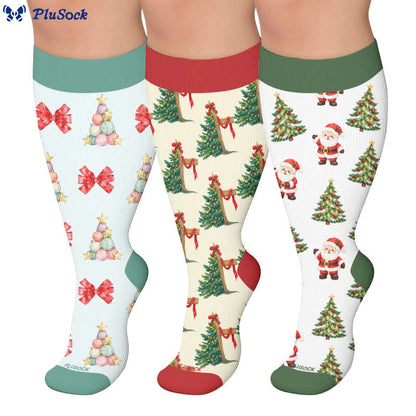 Kompressionsstrümpfe mit Weihnachtsmuster in Übergröße - image 0