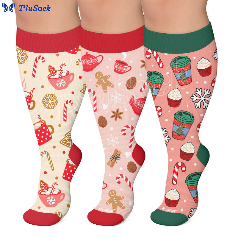 Weihnachts-Kompressionsstrümpfe in Übergröße - image 0