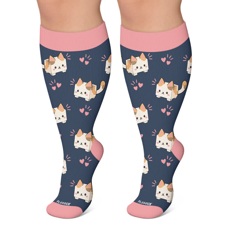 Plus Size Party Pup Katzen- und Hunde-Kompressionsstrümpfe - Rosa - 4XL - image 5