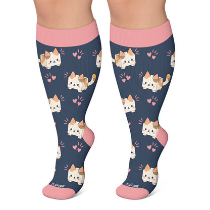 Plus Size Party Pup Katzen- und Hunde-Kompressionsstrümpfe - Rosa - 4XL - image 5