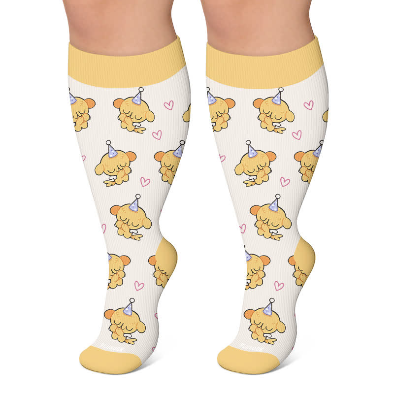 Plus Size Party Pup Katzen- und Hunde-Kompressionsstrümpfe - Beige - 4XL - image 4