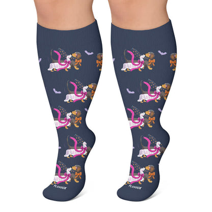 Plus Size Party Pup Katzen- und Hunde-Kompressionsstrümpfe - Marineblau - 4XL - image 6