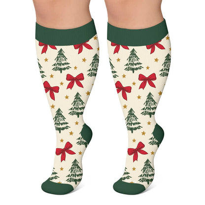 Weihnachtsmann-Kompressionsstrümpfe in Übergröße - Grün - 4XL - image 4
