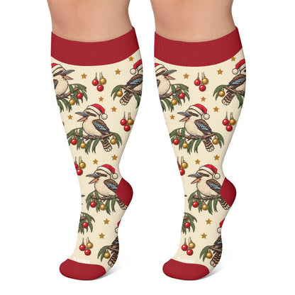 Weihnachtsmann-Kompressionsstrümpfe in Übergröße - Aprikose - 4XL - image 6