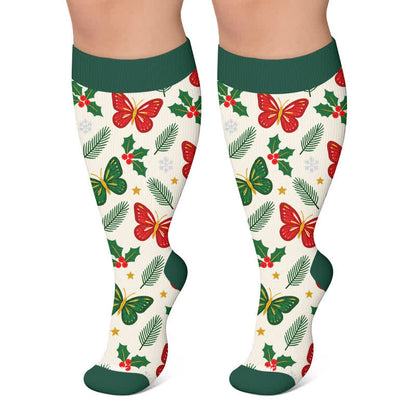 Weihnachtsschmetterlings-Kompressionssocken für Hunde in Übergröße - Grün - 4XL - image 6