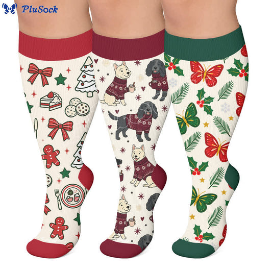 Weihnachtsschmetterlings-Kompressionssocken für Hunde in Übergröße - image 0