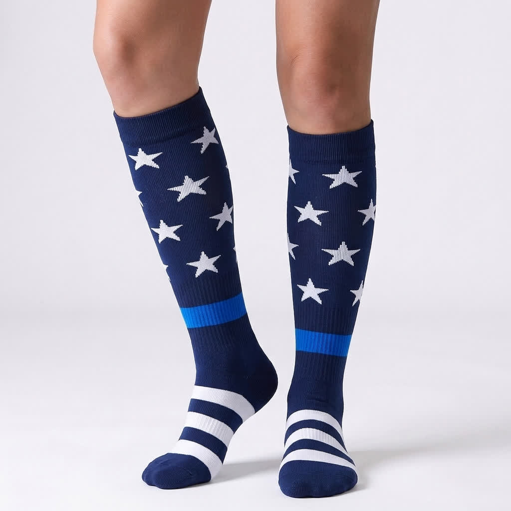 Kompressionsstrümpfe mit amerikanischer Flagge (6 Paar) - Blau - S/M - image 16