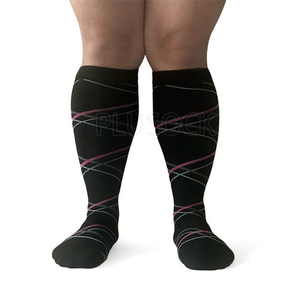 2XL-7XL Ribbon Kompressionsstrümpfe in Übergröße (3 Paar)