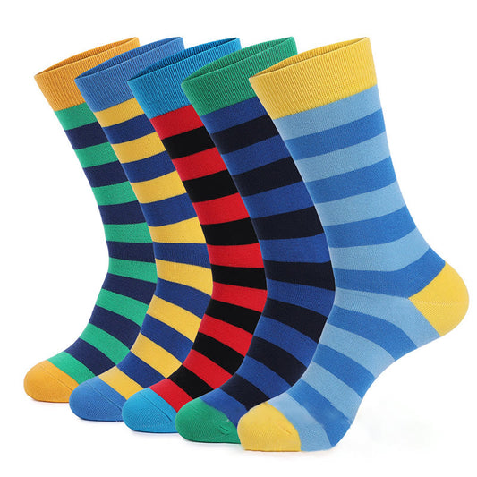Lustige, lässige Crew-Socken mit Muster (5 Paar)