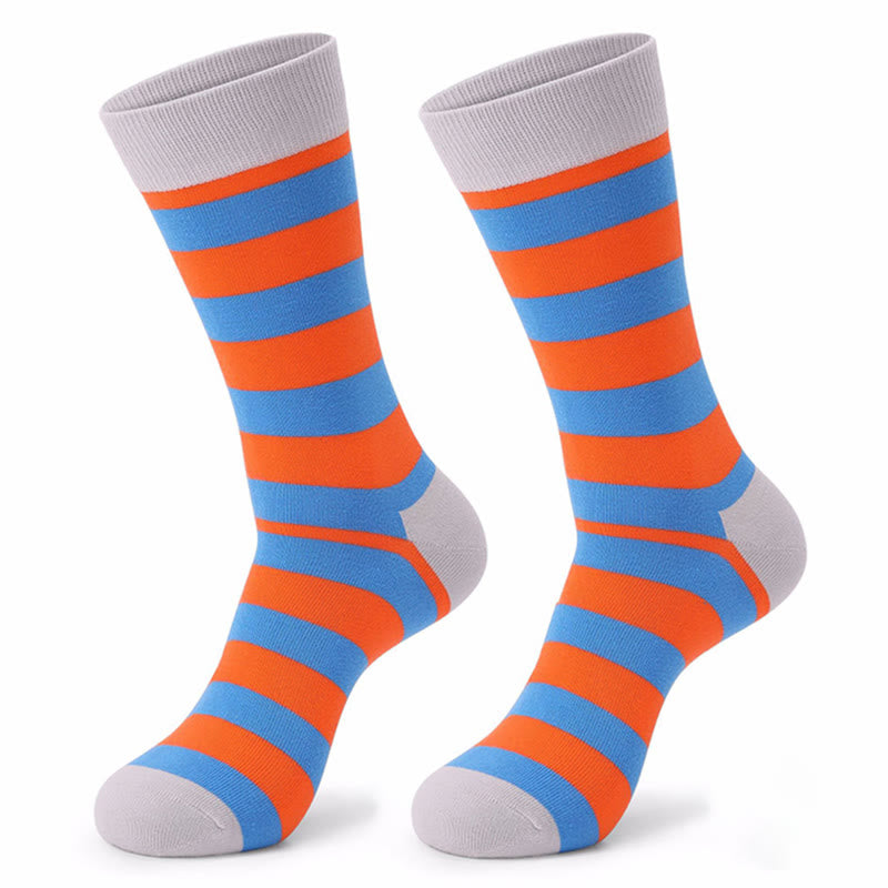 Bunt gestreifte Crew-Socken aus Baumwolle (5 Paar)