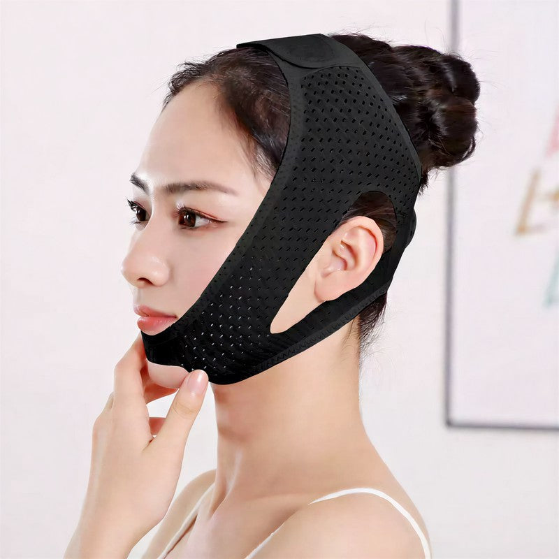 Atmungsaktive, formende Gesichtsstützbandage - Schwarz - Einheitsgröße - image 1