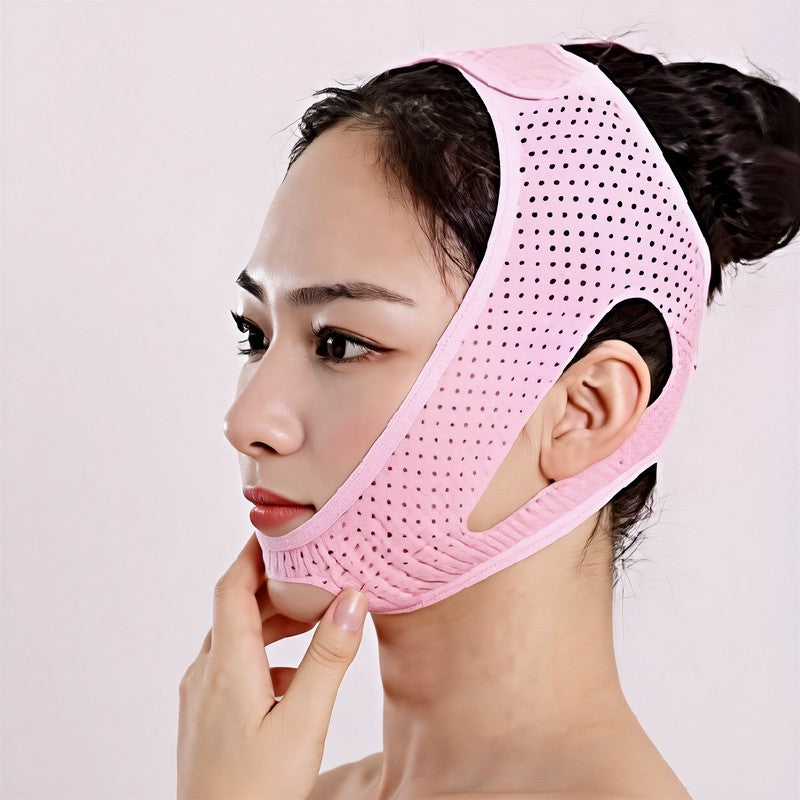 Atmungsaktive, formende Gesichtsstützbandage - Rosa - Einheitsgröße - image 0