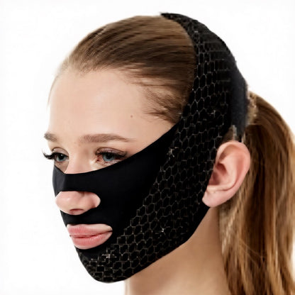 Atmungsaktive, formende Gesichtsstützbandage - Schwarz - Einheitsgröße - image 1
