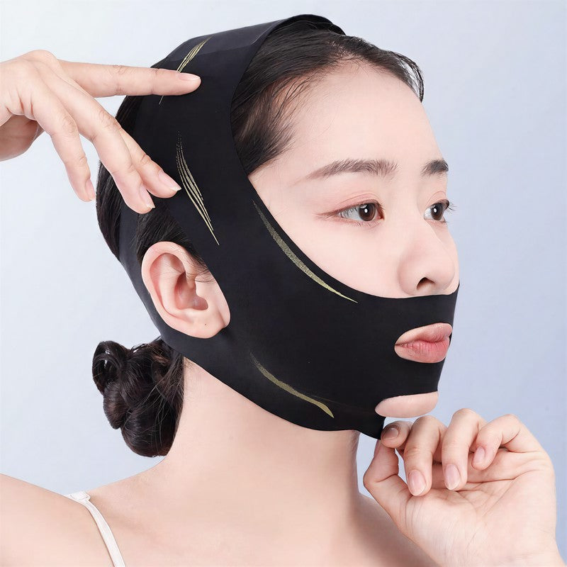 Schwarze, formende, elastische Gesichtsstützbandage - Schwarz - Einheitsgröße - image 0