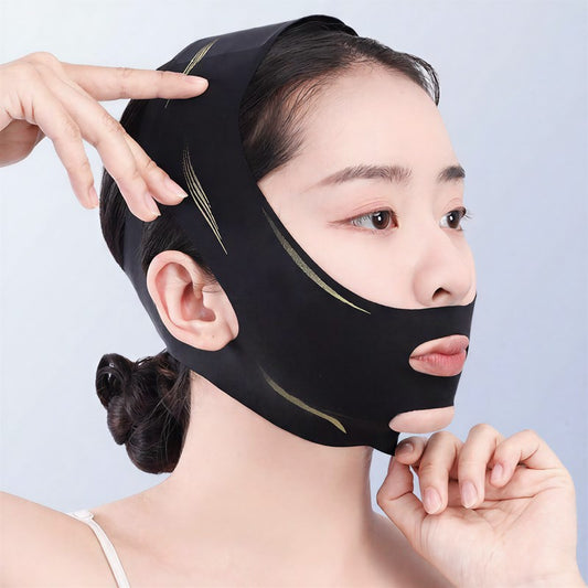 Schwarze, formende, elastische Gesichtsstützbandage - Schwarz - Einheitsgröße - image 0