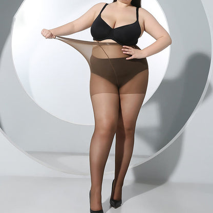 Transparente Strumpfhosen mit hoher Taille in Übergröße (3 Paar) - Kaffee - Passend für 220 Pfund - image 6