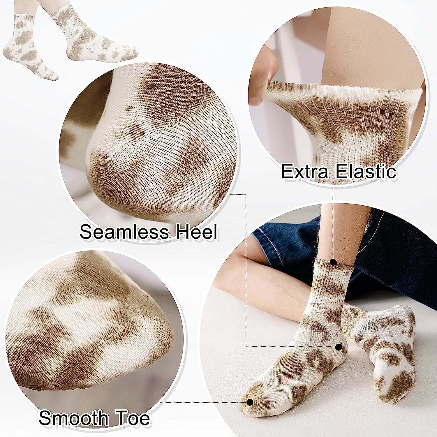 Viertelstrümpfe mit Batikmuster (5 Paar) - image 3