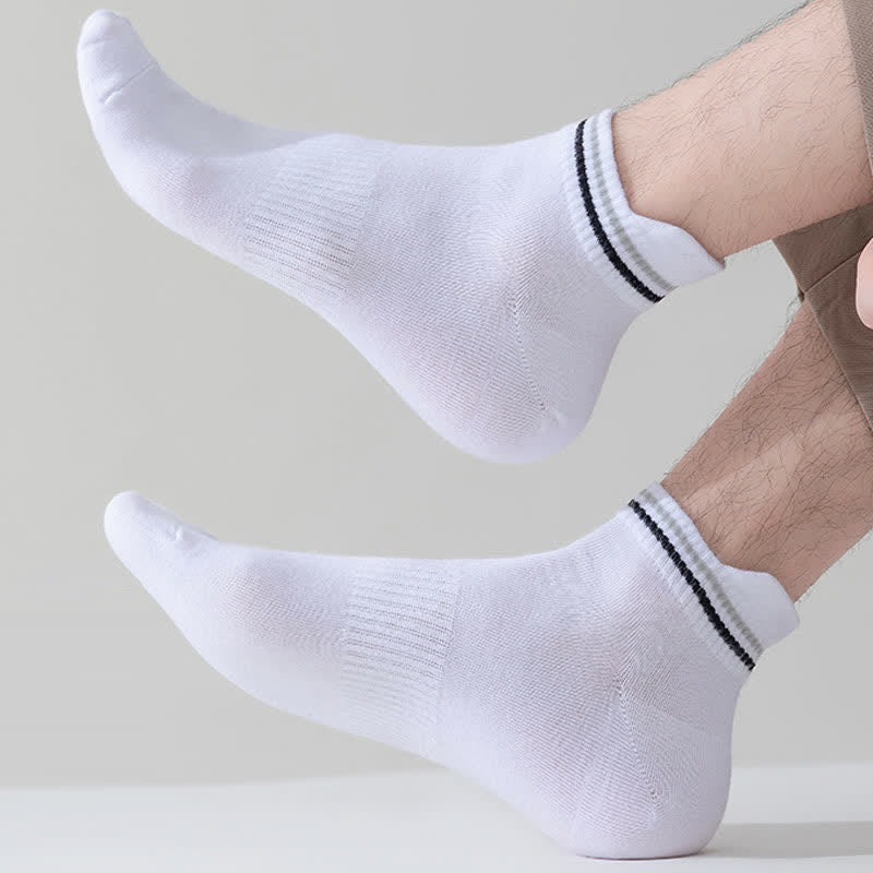 Gestreifte, schweißhemmende Sport-Knöchelsocken (5 Paar) - image 4
