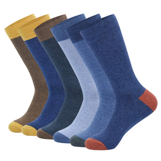 Zweifarbige Crew-Socken in Übergröße (6 Paar)