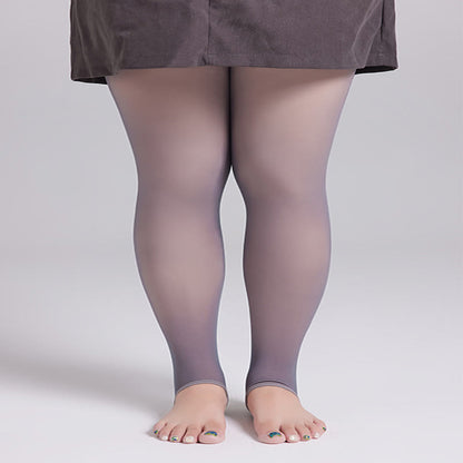 Dicke Strumpfhosen mit hoher Taille in Übergröße - 330 g (plus Samt) - Grau - Stegstrumpfhose - image 3