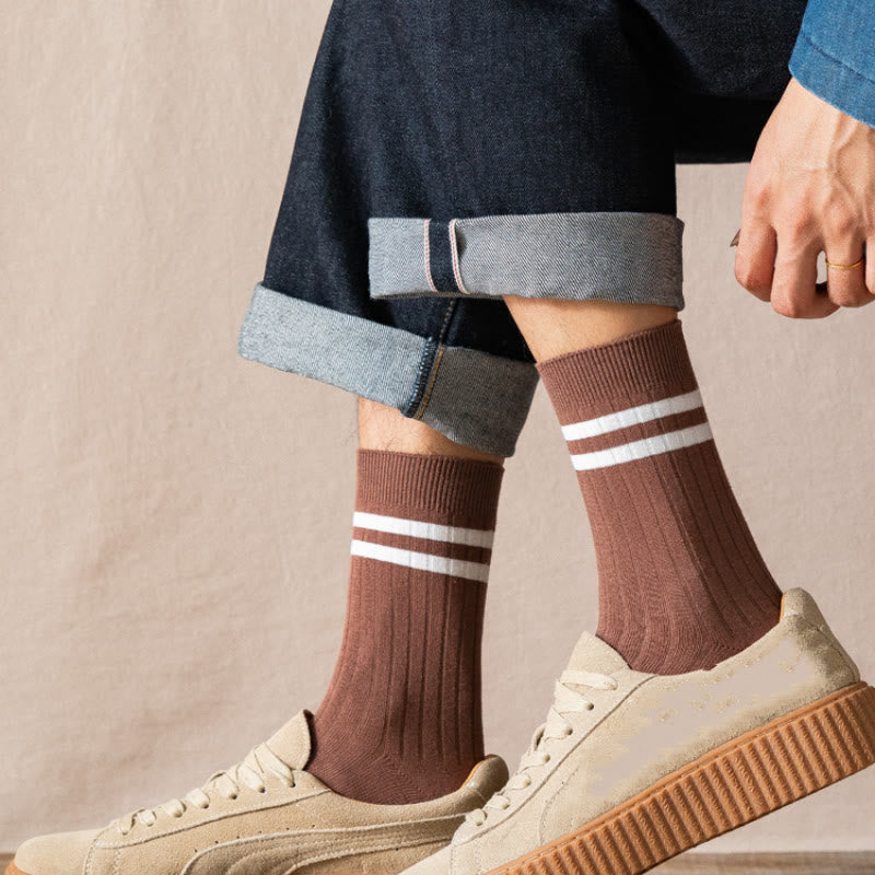 Gestreifte, weiche Diabetiker-Viertelsocken (6 Paar) - image 2