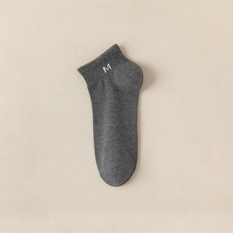 Knöchelsocken aus einfarbiger Baumwolle (5 Paar) - EU44-50 (US10-15) - Grau - image 4