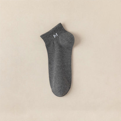 Knöchelsocken aus einfarbiger Baumwolle (5 Paar) - EU44-50 (US10-15) - Grau - image 4