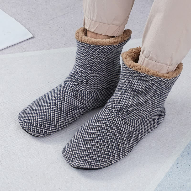 Rutschfeste Fleece-Hausschuhsocken in Übergröße (2 Paar)