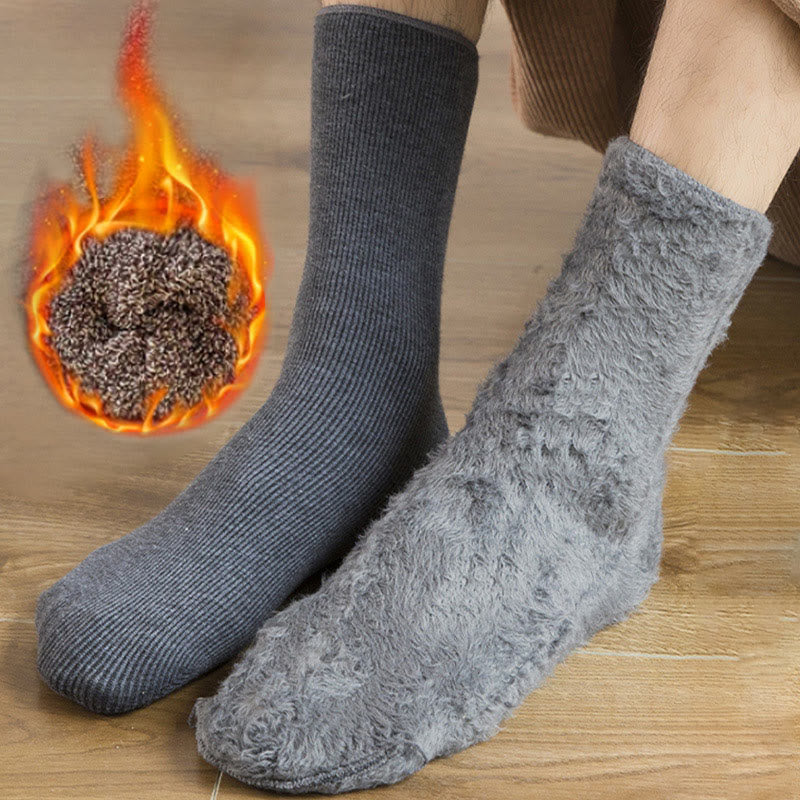 Plus Size einfarbige Fleece-Socken (6 Paar) - image 1