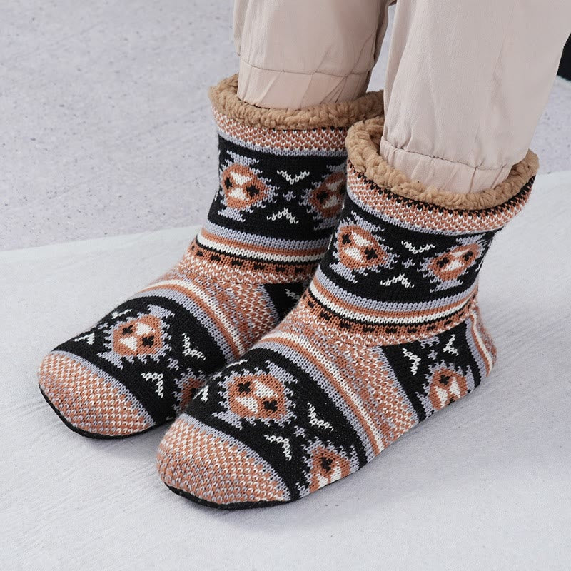Rutschfeste Fleece-Hausschuhsocken in Übergröße (2 Paar)