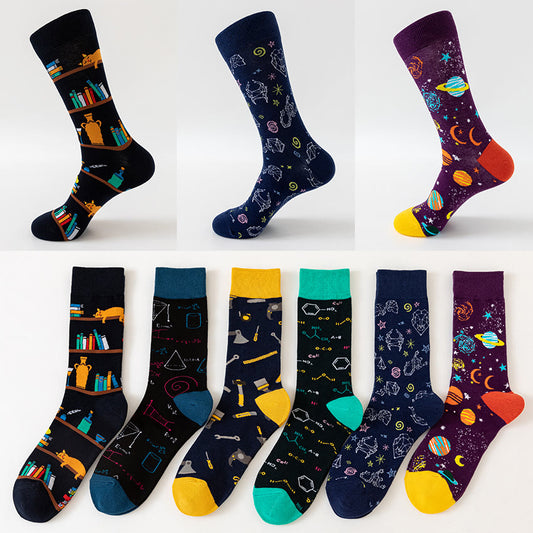 Crew-Socken mit Makromuster in Übergröße (6 Paar)