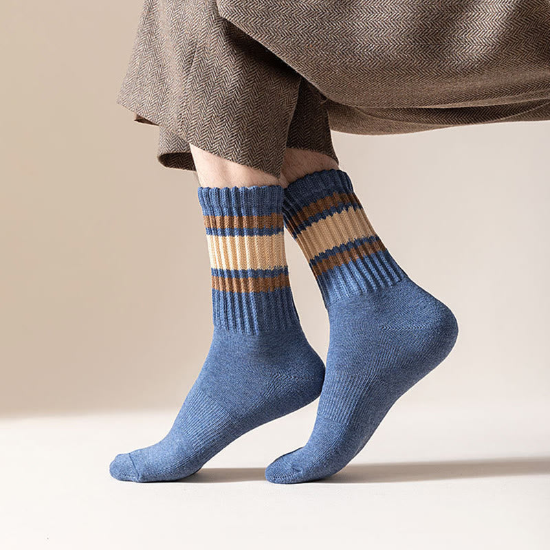 Plus Size Verdickte Streifen Viertelstrümpfe (7 Paar) - image 5