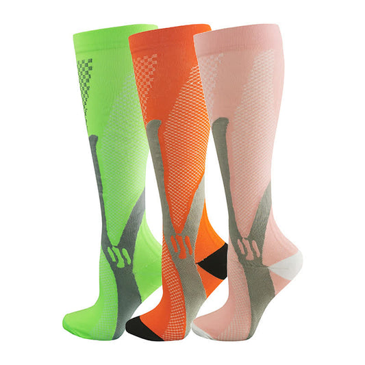 Sport-Kompressionsstrümpfe (3 Paar) - Mehrfarbig (3 Paar) - 2XL - image 0
