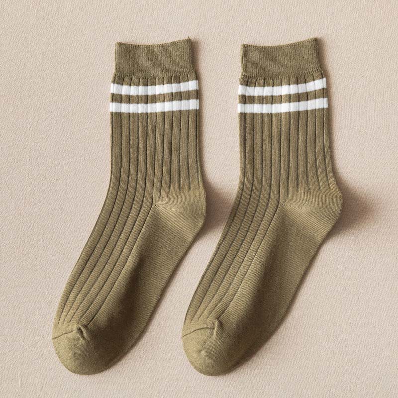 Gestreifte, weiche Diabetiker-Viertelsocken (6 Paar) - 43-48 - Grün - image 11