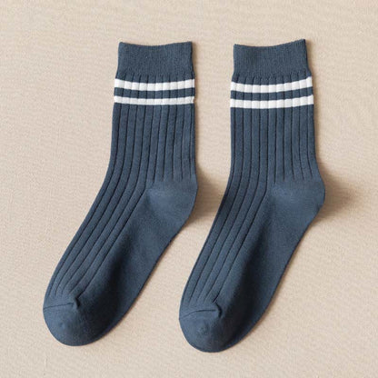 Gestreifte, weiche Diabetiker-Viertelsocken (6 Paar) - 43-48 - Blau - image 9