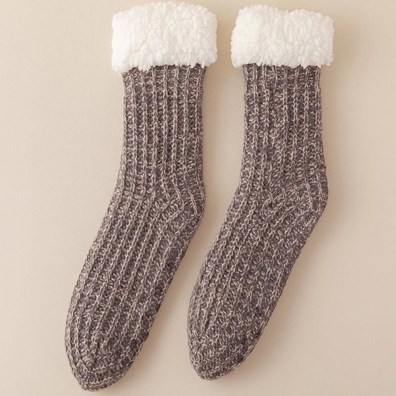 Bequeme dicke Fleece-Hausschuhsocken in Übergröße (2 Paar) - Hellgrau - EU36-44 (US3-10) - image 16