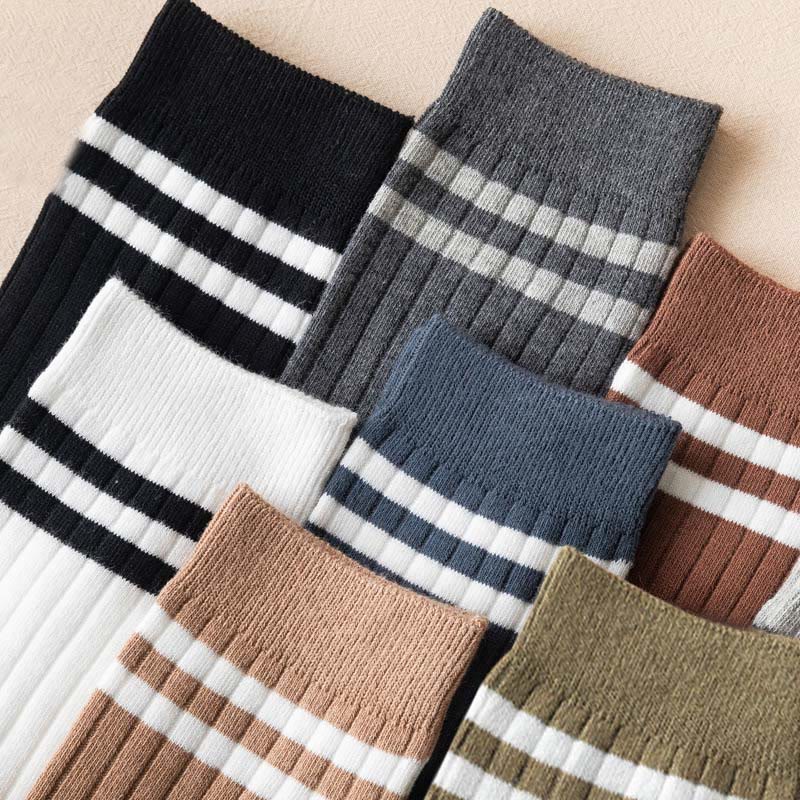 Gestreifte, weiche Diabetiker-Viertelsocken (6 Paar) - image 6