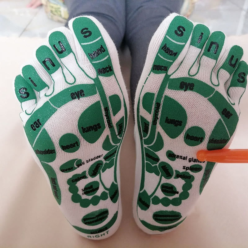 Akupressur-Reflexzonenmassage-Fußmassage-Socken - Unisex - Weiß - image 0