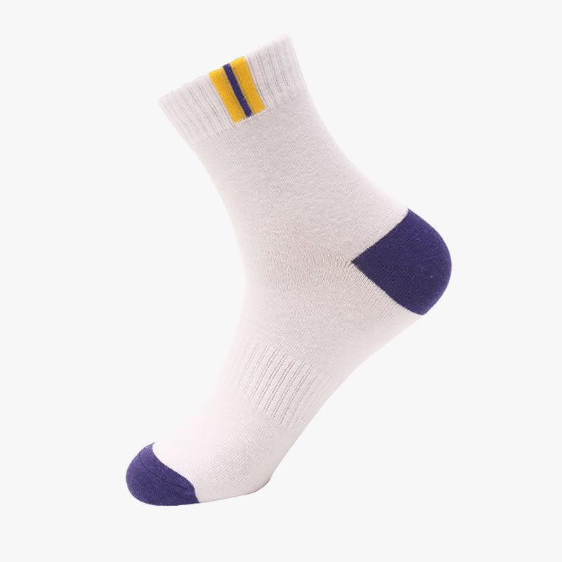 Atmungsaktive Baumwollsocken mit Belüftung (3 Paar) - 43-48 - Weiß&Lila - image 4