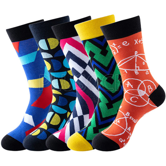 Crew-Socken mit abstrakten Grafiken in Übergröße (5 Paar)