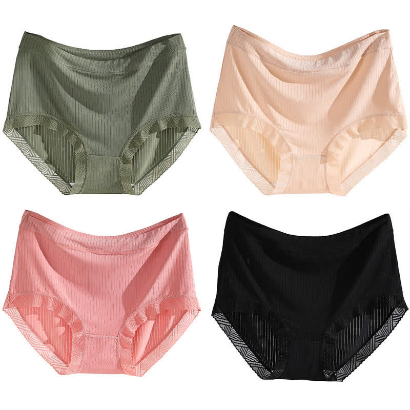Nahtlose Slips mit hoher Taille in Übergröße (4 Paar)