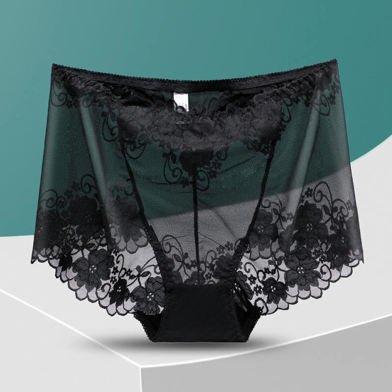 Hochgeschnittene Höschen mit Lochspitze (5 Paar) - Schwarz - 4XL - image 18