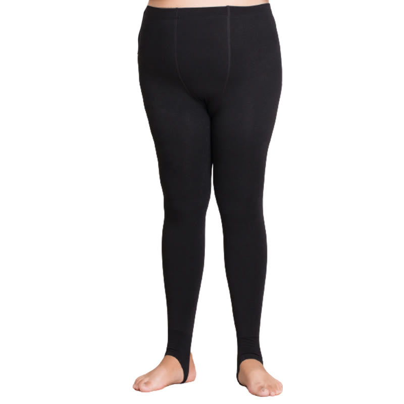 Fleece-Strumpfhosen mit Taillenbund in Übergröße (2 Paar) - Stegstrumpfhose - Schwarz - Passend für 99lbs-198lbs - image 10