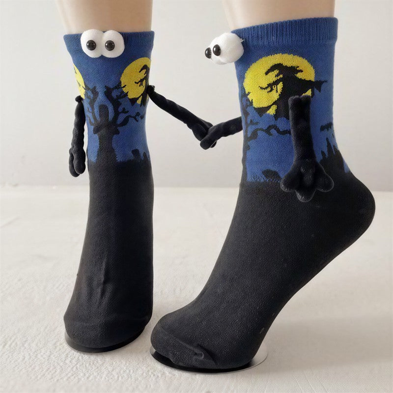 Halloween 3D-Augen Plüsch-Bündchensocken (3 Paar) - Dunkelblau - EU36-40 (US3-7) - image 3
